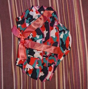Colorful Camouflage Baby Bloomers with Pink Bow